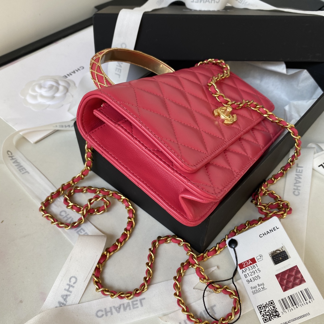 Lambskin Wallet On Chain Shoulder Bag AP3381 Red